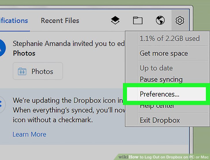 Log Out Of Dropbox On Mac
